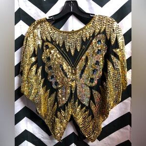 Vintage Sequin Butterfly Top